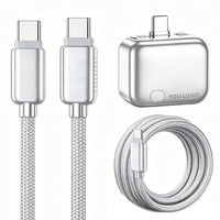 Câble de charge rapide 140W à éjection automatique 5A Type-C avec puce IA, protection contre les surcharges, déconnexion intelligente, charge complète pour téléphones et tablettes iOS
