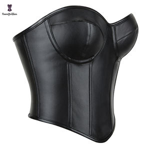 Corsetti Sexy De Mujer in pelle scollata senza schienale avvolti a fiori petto Fishbone Sexy Bustier corsetto Top Underbust corsetto - Product Image 5