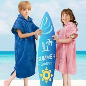 Peignoir à capuche doux et chaud en polaire corail pour enfants, idéal pour la plage, le surf, la natation et le bain - Product Image 2