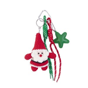 Oferta Especial: Llavero de Ganchillo Hecho <span class=keywords><strong>a</strong></span> Mano de Santa Claus con Estrella de PU y Cuerda Trenzada, Colgante <span class=keywords><strong>para</strong></span> Bolso, Regalo Navideño <span class=keywords><strong>para</strong></span> Mujer, Venta al por Mayor - Product Image 5
