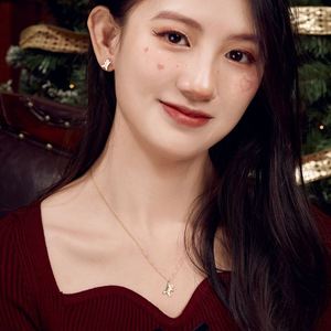 Dylam Xmas Christmas Collection Festival Gift Gingerbread <b>Man</b> S925 Silver Star 5A Zirconia Earrings Dainty Earrings <b>for</b> Women - Product Image 3
