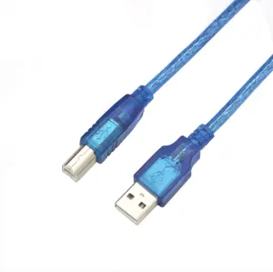 1.5m USB באיכות גבוהה/USB2.0 שקוף כחול הדפסת כבל AM כדי BM