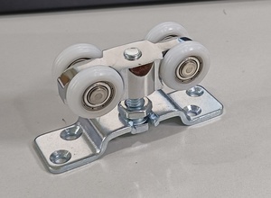 Roulettes coulissantes suspendues en alliage de zinc <span class=keywords><strong>ETOP</strong></span> durables, roues en nylon, capacité 60 kg, blanc, épaisseur 4 mm, garantie à vie, pour porte de villa - Product Image 3