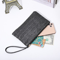 Dompet panjang wanita, tas kosmetik untuk perjalanan, dompet jerami, dompet koin untuk wanita