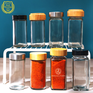 ขวดแก้วทรงเหลี่ยมขนาด 120 มล. 180 มล. 240 มล. สำหรับบรรจุเครื่องเทศพร้อมฝาปิด สำหรับเกลือ พริกไทย พริก กระเทียม ผงยี่หร่า - Product Image 5