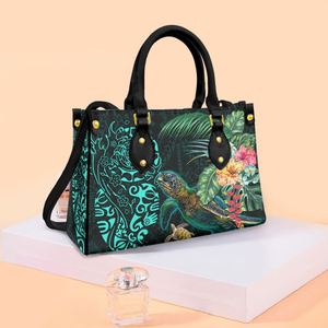 Bolso de moda para mujer, tortuga Real hawaiana, hibisco, Monstera, palma, azul, verde, Tribal, negro, bolsos pequeños de lujo personalizados para mujer - Product Image 2