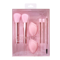 5 pièces rose biseauté goutte d'eau maquillage pinceau ensemble fond de teint éponge baume à lèvres correcteur Eyeliner maquillage des yeux pour le visage