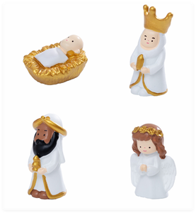 Figurines religieuses miniatures en résine, ensemble de crèche de Noël, sculpture de l'ange bébé Jésus, fée avec ailes, personnage, jouet pour enfant, cadeau - Product Image 5