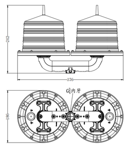 Double Tête de Faible intensité d'aviation à énergie solaire lumière solaire lumière d'obstruction d'aviation - Product Image 3