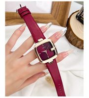 Montre Femme GEDI de Haute Qualité, Nouveau Design Tendance, Bracelet en Cuir Rouge, Niche Haut de Gamme, Étanche à Quartz