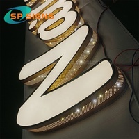 Lettres lumineuses SP SIGN, enseigne LED personnalisée, logo 3D en acier inoxydable, signalétique lumineuse pour devanture de magasin, spa, salon de coiffure