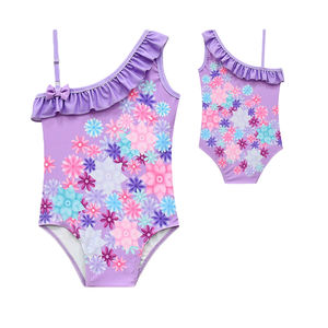 Trajes de Baño Encanto de Último Diseño RTS, Traje de Baño de Una Pieza con Hombro Asimétrico para Niñas - Product Image 5
