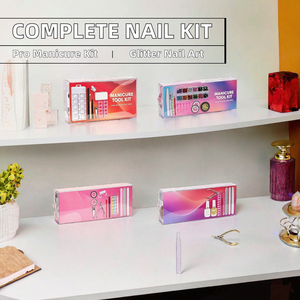 Kit d'outils professionnels en plastique pour manucure et pédicure, ensemble complet de soins des ongles, forme rectangulaire, limes à ongles double face, coupe-cuticules - Product Image 2