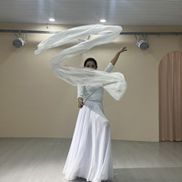 Ruban de drapeau professionnel pour la scène, bannière de performance, ruban de soie arc-en-ciel, drapeaux pour la prière avec tige flexible, ailes de danse artistique