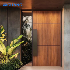 Qiguang ประตูหน้าอลูมิเนียมสแตนเลสภายนอกสำหรับบ้านประตูทางเข้าแบบหมุนด้านหน้าที่ทันสมัย - Product Image 2
