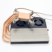 Radiateur de processeur d'ordinateur personnalisé, tuyau en cuivre, base en cuivre, dissipateur thermique à ailettes en aluminium avec 4 caloducs pour ordinateur portable PC