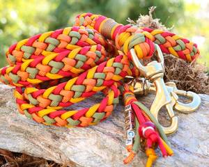 Conjunto de collar y correa de perro mascota de lujo de cuero trenzado de Paracord de diseño atractivo ajustable hecho a mano - Product Image 4