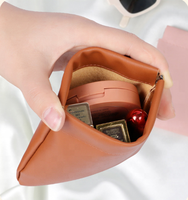 Pochette en cuir PU imperméable 8x8cm, sac à bijoux, pochette à monnaie, miroir, clés, maquillage
