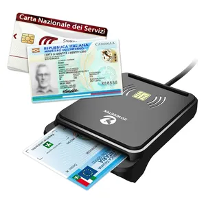 RFID/NFC IC 칩 듀얼 스마트 카드 리더 2 in 1 비접촉식 카드 리더 Zoweetek ZW-12026-12 13.56mhz IOS 안드로이드 용