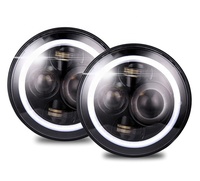 Nouvelle Arrivée 7 Pouces 60W 12V Ronde LED Travail Lumière pour Voitures Haut Bas Faisceau Blanc Couleur Angel Eyes 24V Tension Vente Chaude Fabriqué en Chine