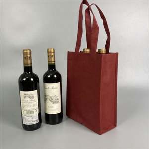 Bambú natural-Bolsas de compras no tejidas Bolsas de asas no tejidas reciclables Bolsa de botella de vino reciclable no tejida - Product Image 3