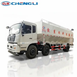 Camion de livraison de fourrage en vrac hydraulique multi-compartiments personnalisé, ignifuge, diesel, pour le transport de céréales en vrac destiné aux animaux d'élevage - Product Image 5