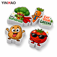 Autocollants personnalisés pour tableau de récompenses des enfants difficiles à nourrir, en vinyle découpé, motifs de légumes de dessins animés, imperméables, pour boîte à lunch et bento pour enfants