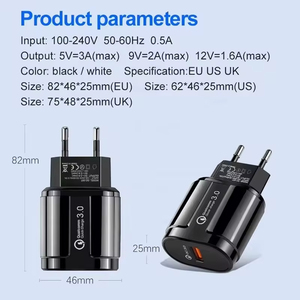 Chargeur mural électrique universel USB 5V 2.4A 18W, charge rapide QC3.0, protection OTP OVP, certifié CE ROHS FCC, prise universelle - Product Image 6