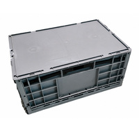 Boîte pliable logistique de haute qualité, empilable, emboîtable, écologique, en plastique, avec couvercle