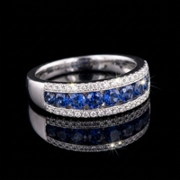Bagues en argent sterling 925 QX, vente en gros, bijoux fins plaqués or pour femmes et hommes avec zircon latéral, cadeau de mariage et de fiançailles