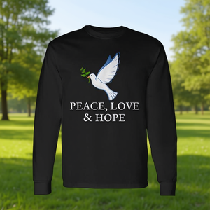 T-shirt à manches longues Peace Love Hope Dove Olive Branch - Product Image 1