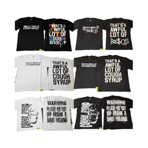T-shirt da uomo stampata in cotone 100% di alta qualità, vestibilità oversize - 'That's a AWFUL LOT of COUGH SYRUP' - Product Image 1