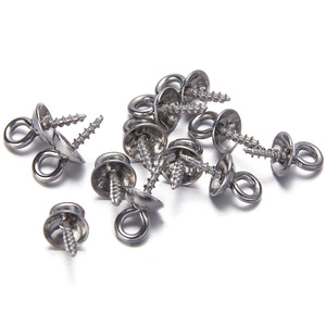 Tornillos de ojo redondos de acero inoxidable de 6 mm para la fabricación de collares, accesorios de joyería pulidos - Product Image 3