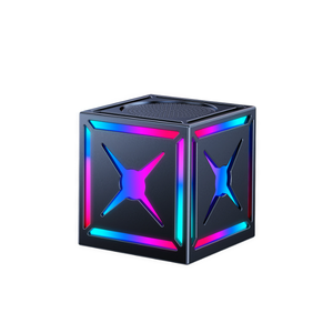 RGB Dazzle <span class=keywords><strong>X</strong></span> Ma Thuật Cube Âm Thanh Loa Màu Đen Samurai <span class=keywords><strong>Mini</strong></span> Ngoài Trời BT Không Dây Chàng Trai FM Loa - Product Image 1