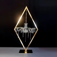 Nouveau style tendance : Centre de table de mariage européen en cristal doré, chandelier décoratif de table de 110 cm de hauteur avec support, marque Jingpai