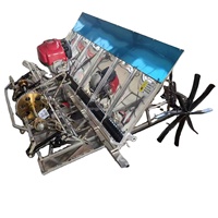 Spacement réglable 6 rangées planteuse de riz haute efficacité agricole manivelle manuelle machine de plantation de riz moteur noyau d'engrenage