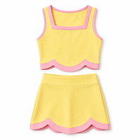 Ensemble de vêtements de sport pour filles, débardeur et jupe à volants, tenue de tennis et de yoga pour l'été, vêtements décontractés pour la remise en forme