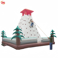 Mur d'escalade mobile gonflable stimulant, facile à installer, anti-déchirure, pour fête d'anniversaire portable, jeu de terrain de jeu extérieur