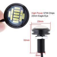 Eunice — parfait éclairage de jour led, signalisation d'aigle 4014 12 SMD, DRL 12V, lumière de jour, clignotant, blanc ambre, 23mm