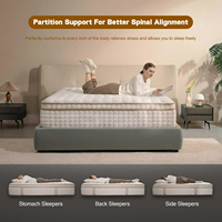 Matelas hybride pour hôtel de 10, 12 et 14 pouces, respirant, en latex naturel compressé, taille twin, double, queen, king, mousse à mémoire de forme
