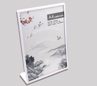 Fabrication A4 acrylique porte-affiche comptoir bureau panneau d'affichage Table Place tente carte Menu support plastique insérer carte Menu Carton
