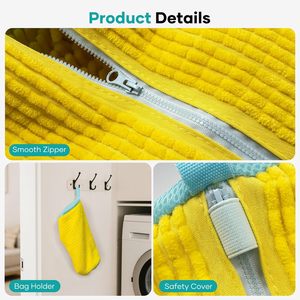 Sac de lavage durable et réutilisable pour baskets, housse de nettoyage à fermeture éclair pour machine à laver et sécher, usage domestique - Product Image 4