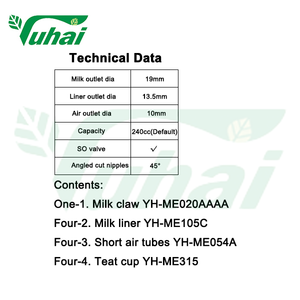 240cc Koe Melkcluster Groep Set Vacuümpomp Melkmachine - Product Image 2