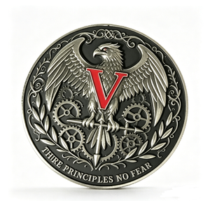 Moneda de desafío personalizada de aleación de zinc esmaltada con grabado, estilo Steampunk, para deportes y Año Nuevo, recuerdo. - Product Image 1