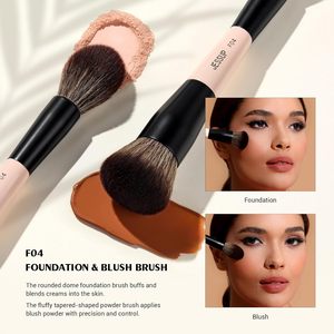 Per Jessup professionale Double Face T503 Set di pennelli per il trucco del viso forma piatta con manico da viaggio in scatola e in bundle T508 pennelli