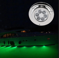 Système d'éclairage d'accentuation sous-marin marin IP68 étanche à 6 LED RGB avec télécommande sans fil, lampe de navigation de coque pour yacht et bateau