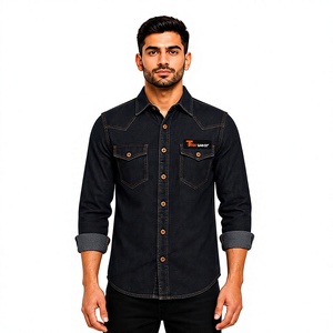 Camisas de mezclilla para hombre al por mayor, camisas casuales personalizadas con botones, camisas de trabajo de mezclilla de algodón de manga larga, fabricante de camisas de moda. - Product Image 1