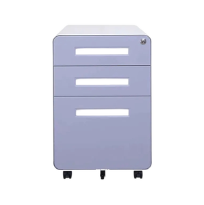 Nhà Máy Màu Tím Nhỏ Nhân Viên Khóa 3 Ngăn Kéo Di Động Bệ Lưu Trữ Đồ Nội Thất Văn Phòng Kim Loại Thép Di Chuyển Tập Tin Tủ - Product Image 5