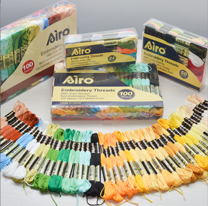 24PCS mỗi hộp 482 Màu sắc Airo Cross Stitch thêu chủ đề chất liệu sợi bông tự làm - Product Image 3