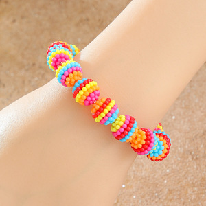 Rainbow Candy Color Acrylic Beaded <b>Bracelet</b> Elastic Cute Style Unisex Gift Fashion Jewelry 2025 - Product Image 2